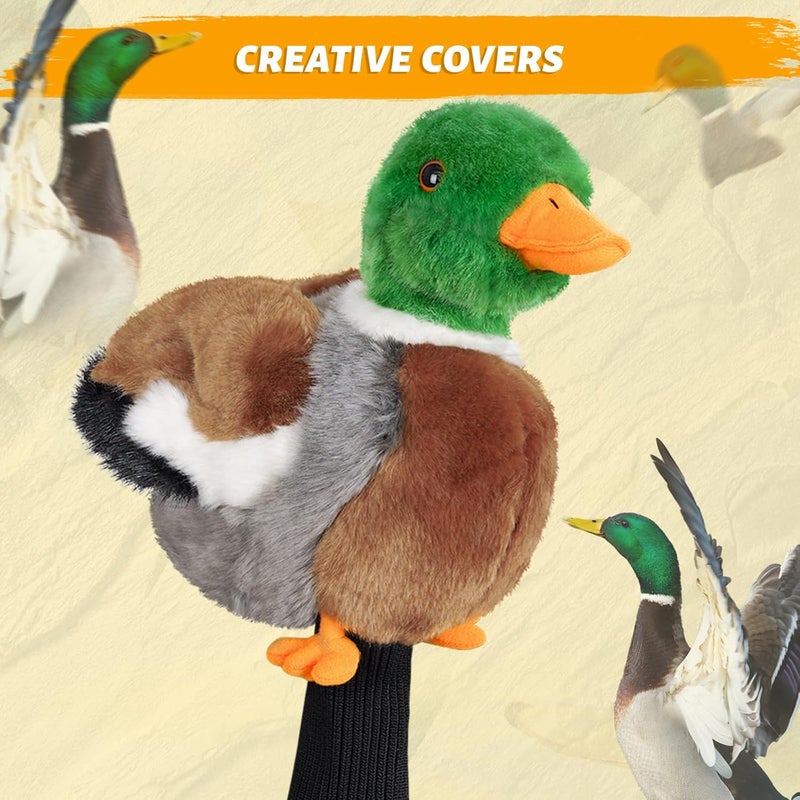 Big Crazy Funny Driver Headcover, Plush Golf Club Covers Long Neck, Animal Headcover, Soft Mallard Duck Rabbit Bunny Owl Fish Headcovers for Golf Clubs Fits Men and Women, Driver Headcover Animal for Present - Image 2